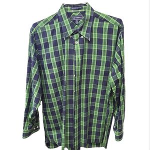Paul Fredrick Green Check Dress Shirt 16 1/2
